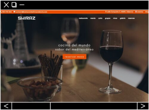 Haz click para ver el trabajo realizado a restauranteshirazvalencia.com