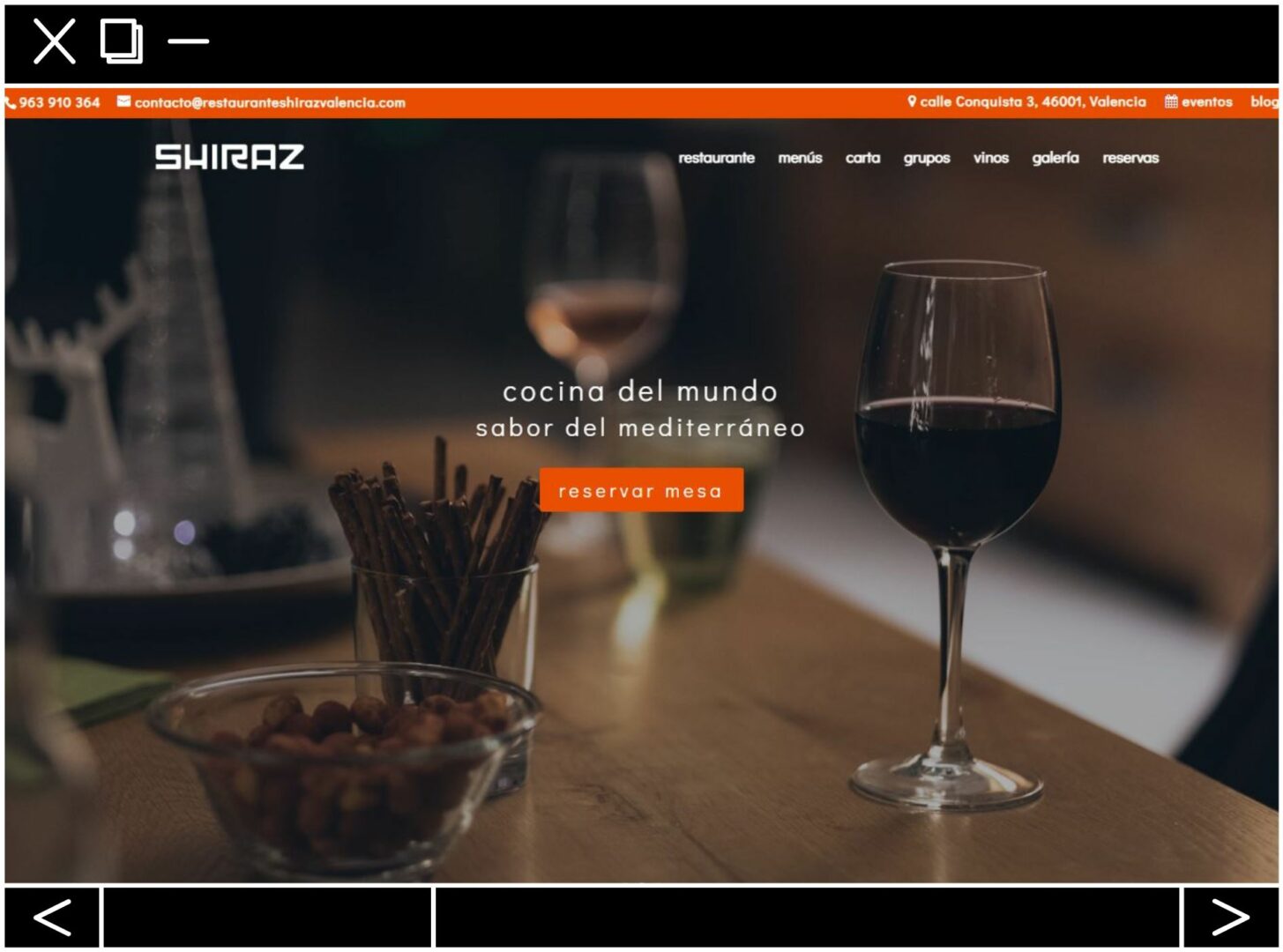 Haz click para ver el trabajo realizado a restauranteshirazvalencia.com